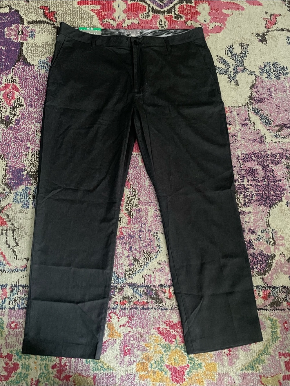Ted Baker Black Pants with Burgundy Trim 38x30